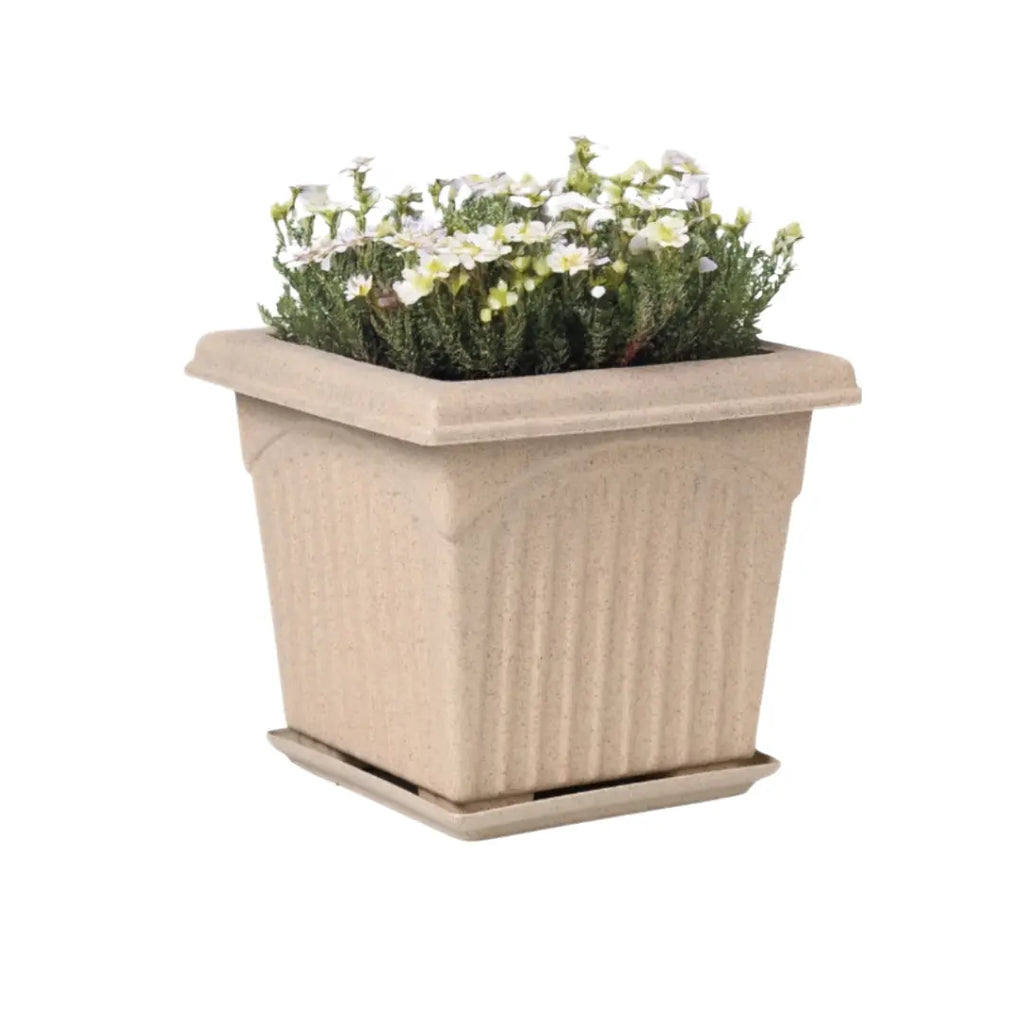 pot plant bases Archway Square Planter – Modern Design 10" Pot with Saucer Perfect for – KILI ecolifestyles