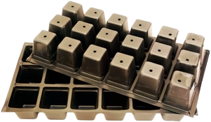 Durable Plastic Square Cell Seedling Starter Trays for Vegetables, Flowers, and Herbs