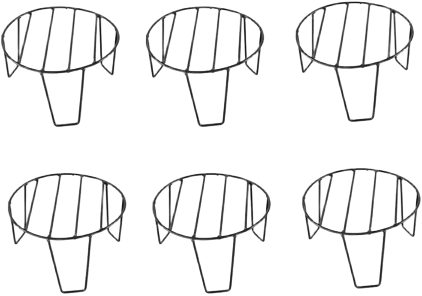 Set of 6 Black Metal Wire Plant Stands / Pot Risers for Indoor and Outdoor Use