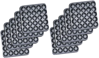 Black Plastic Plant Pot Holders with Multiple Dimples  Non-Slip for Planters Set of 10