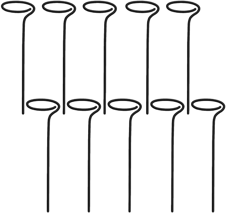 Black Coated Metal Single Stem Plant Support Stakes Pack of 10 Ideal for Fragile Flowering Annuals