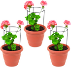 Cylindrical Wire Plant Support Cages Set of 3 Black Metal Ring Stakes for Bushy Plants, Peonies