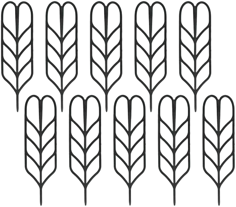 Leaf-Shaped Metal Plant Trellis Stakes (Pack of 10) Ideal for Indoor and Outdoor Container