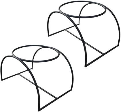 Modern Black Metal Tunnel Plant Stand Set (2-Pack) Pot for Indoor and Outdoor Use