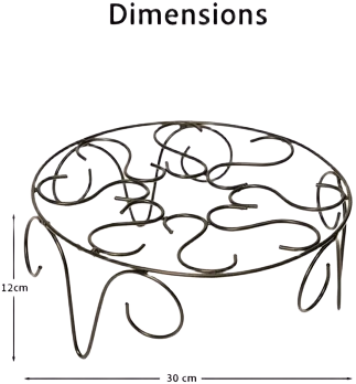 12 cm Round Decorative Iron Style Plant Stand for Indoor and Outdoor Pots